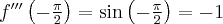 f'''\left(-\frac{\pi}{2} \right) = \sin\left(-\frac{\pi}{2} \right)=-1