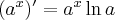 (a^x)'=a^x\ln a