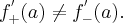 f_{+}^{^{\prime }}(a)\not=f_{-}^{^{\prime }}(a)\text{.}