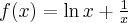 f(x)=\ln x + \frac{1}{x}