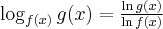 \log_{f(x)}g(x)=\frac{\ln g(x)}{\ln f(x)}