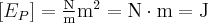 \left[ {{E_P}} \right] = \frac{{\rm{N}}}{{\rm{m}}}{{\rm{m}}^2} = {\rm{N}} \cdot {\rm{m}} = {\rm{J}}