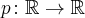 p\colon \mathbb{R}\to \mathbb{R}