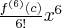 \frac{f^{(6)} (c)}{6!}x^6