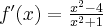 f^\prime(x)=\frac{x^2-4}{x^2+1}